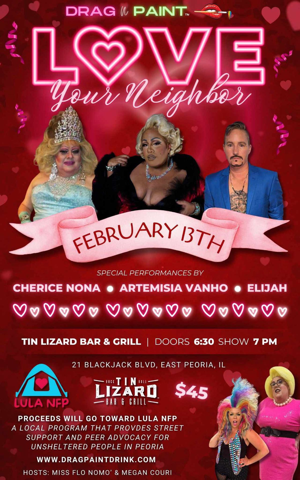 Drag N\u2019 Paint Love Your Neighbor: Benefitting LULA NFP-Peoria