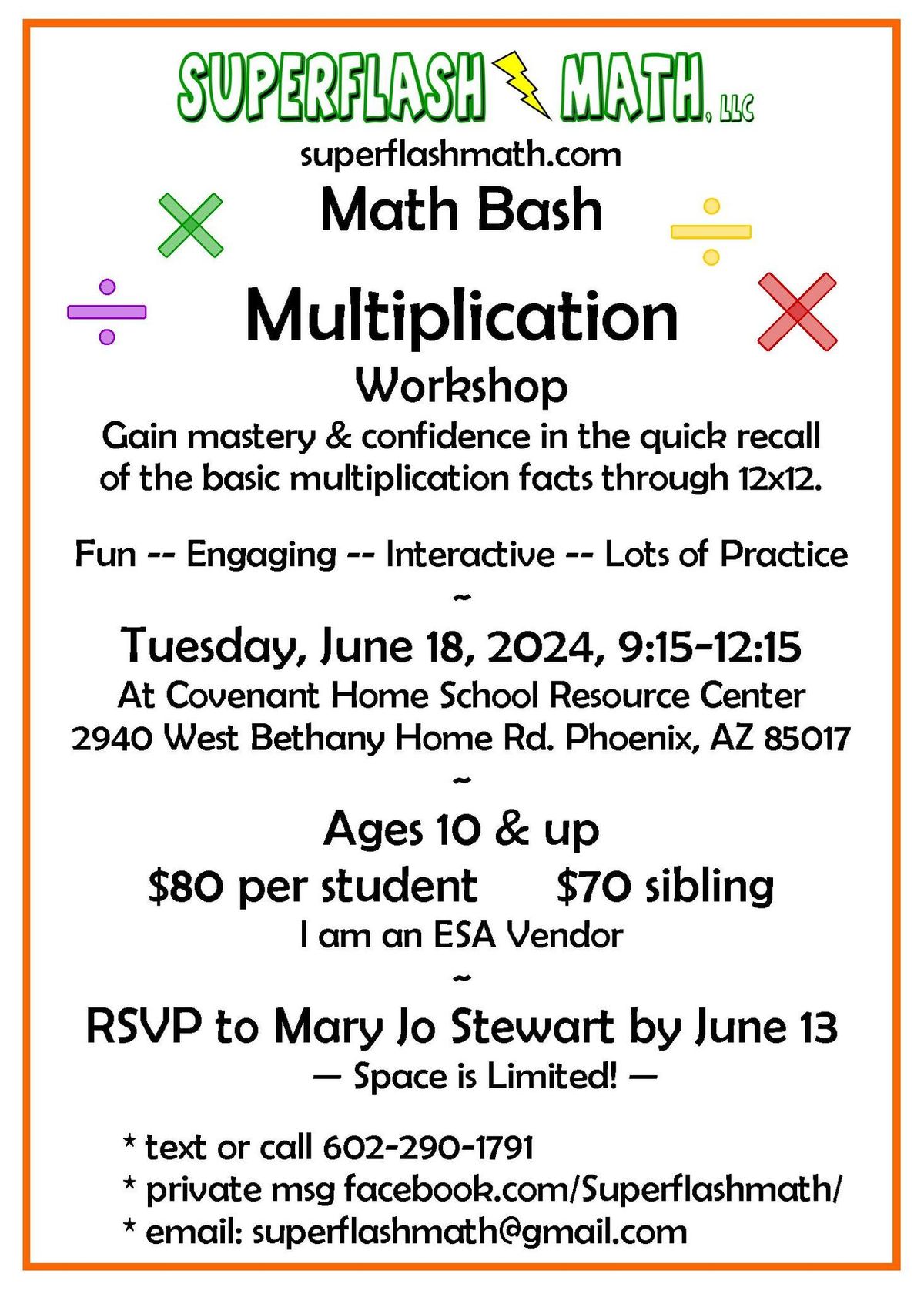 SuperFlash Math Multiplication Math Bash