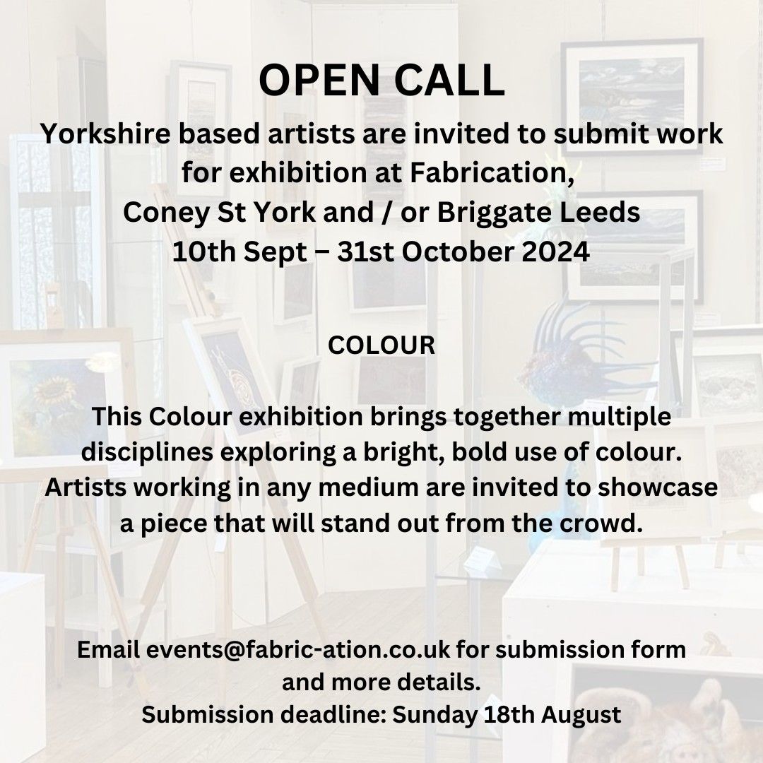 Colour Exhibition 10th Sept - 31st Oct 2024