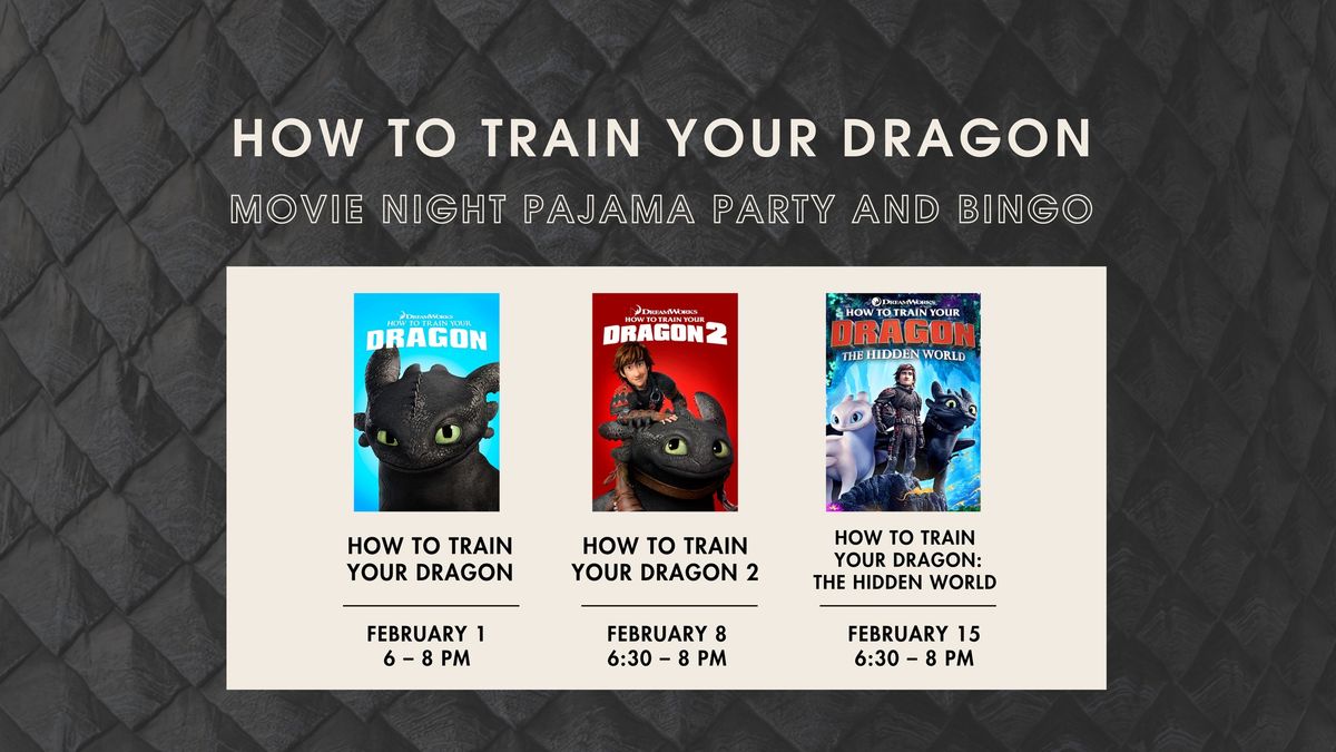 How To Train Your Dragon Movie Night Pajama Party and Bingo