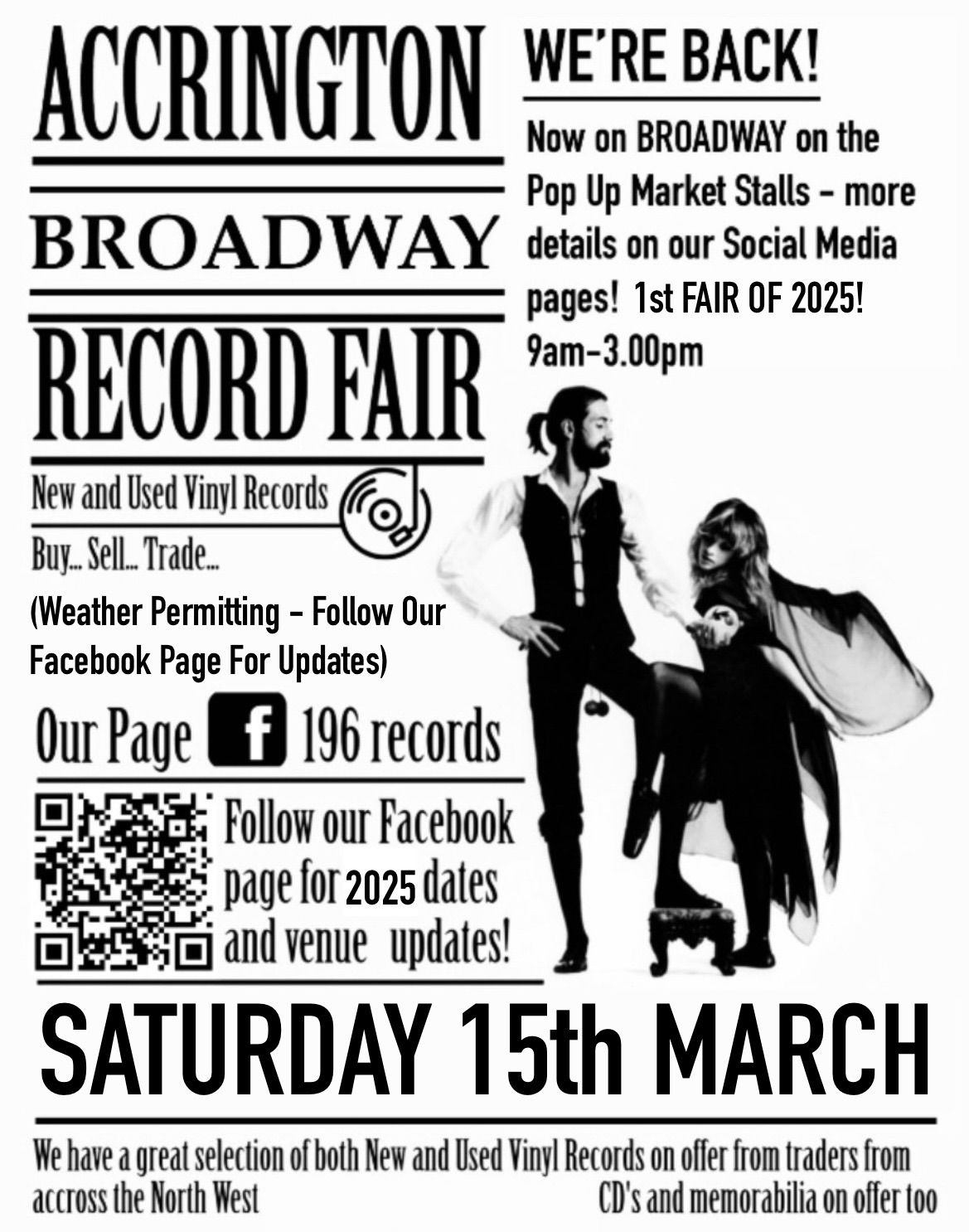 ACCRINGTON RECORD FAIR - SATURDAY 15th MARCH