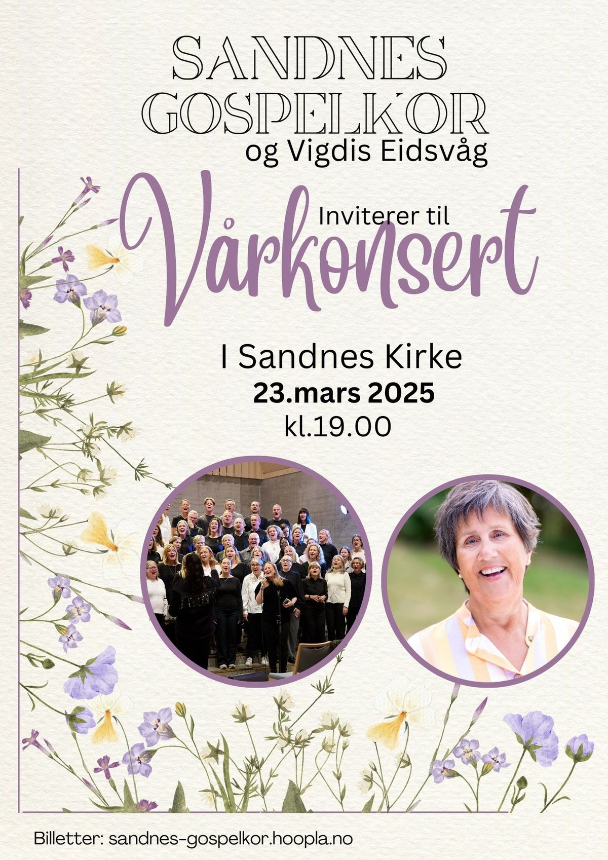 V\u00e5rkonsert med Sandnes Gospelkor og Vigdis Eidsv\u00e5g