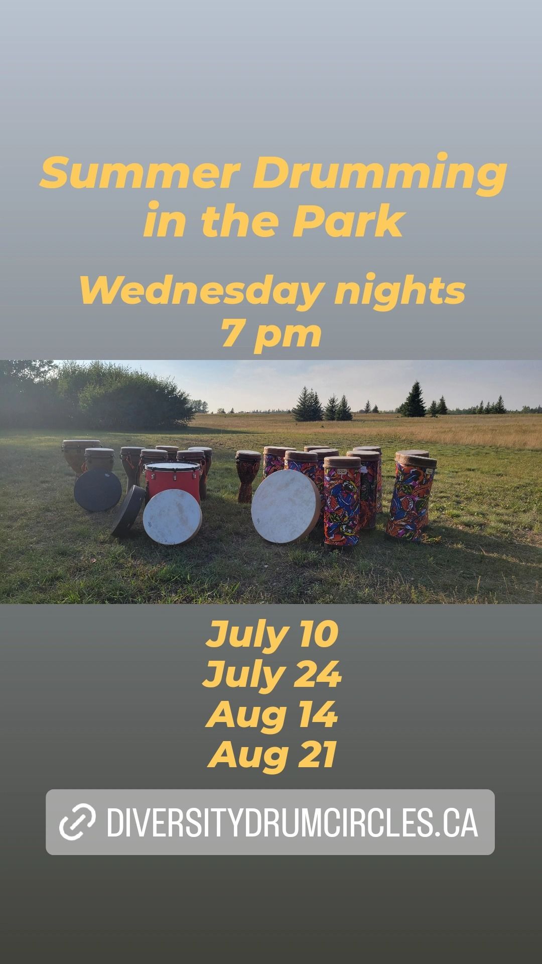 Wednesday Night Summer Drumming in the Park 