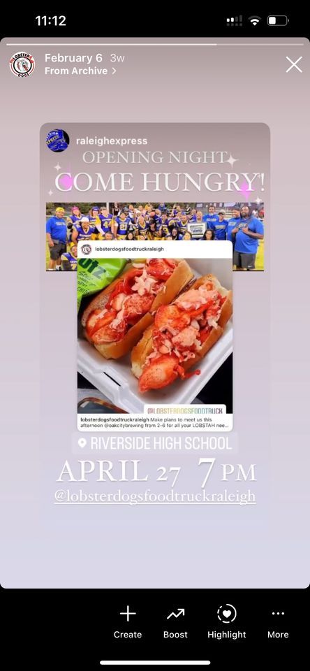 Lobster Dogs is coming to the Raleigh Express Football Opening Night 