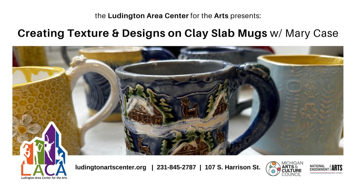 Creating Texture and Designs on Clay Slab Mugs w\/ Mary Case