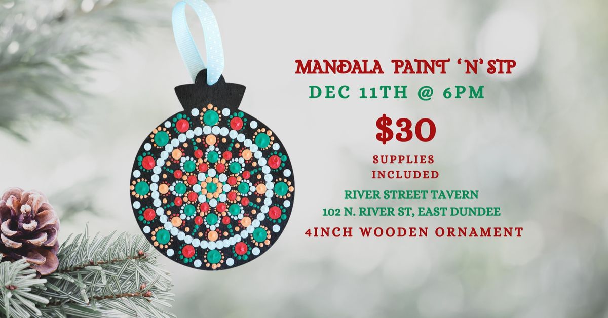 Christmas Ornament - Mandala Paint N Sip @River Street Tavern