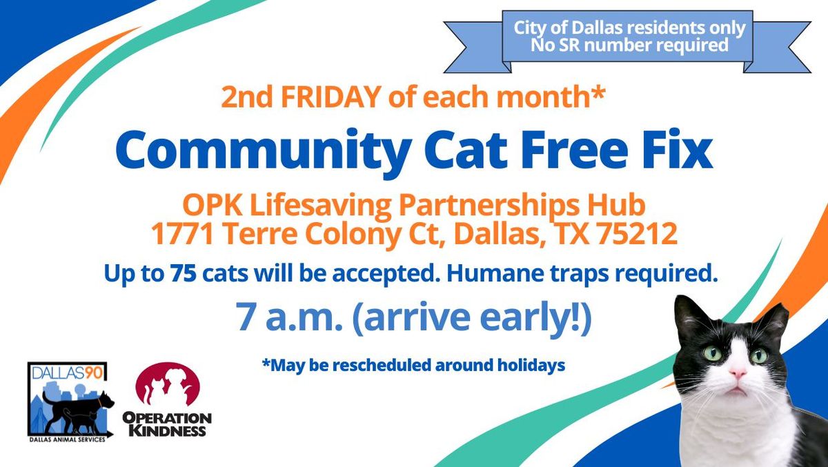 Free Community Cat Fix at Operation Kindness' Lifesaving Partnerships Hub