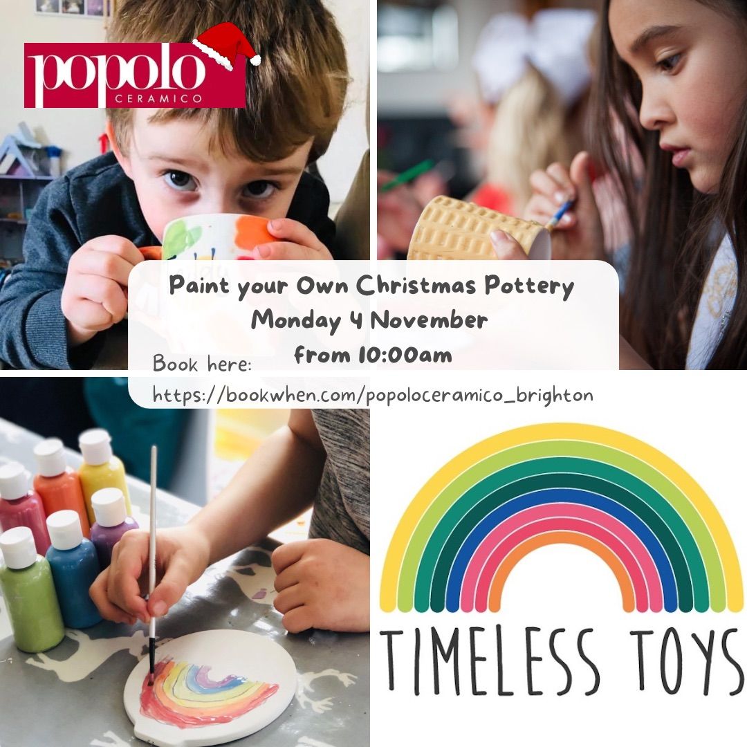 Paint your own Christmas Pottery at Timeless Toys