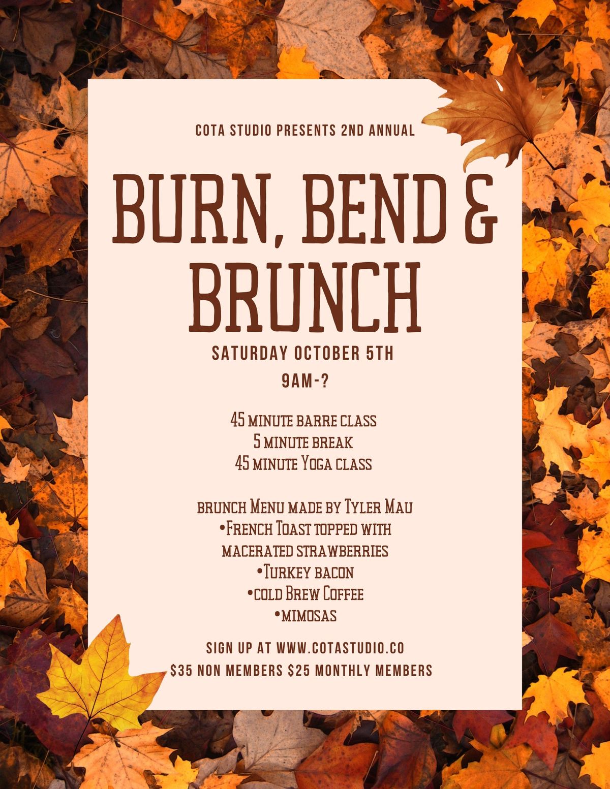 Burn, Bend and Brunch 