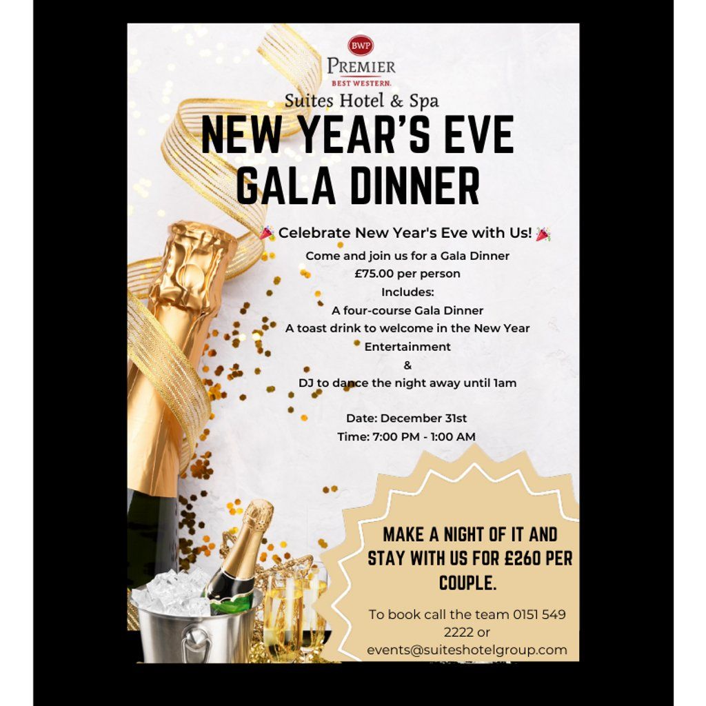 Best Western Premier Suites: New Years Eve Gala Dinner 2024