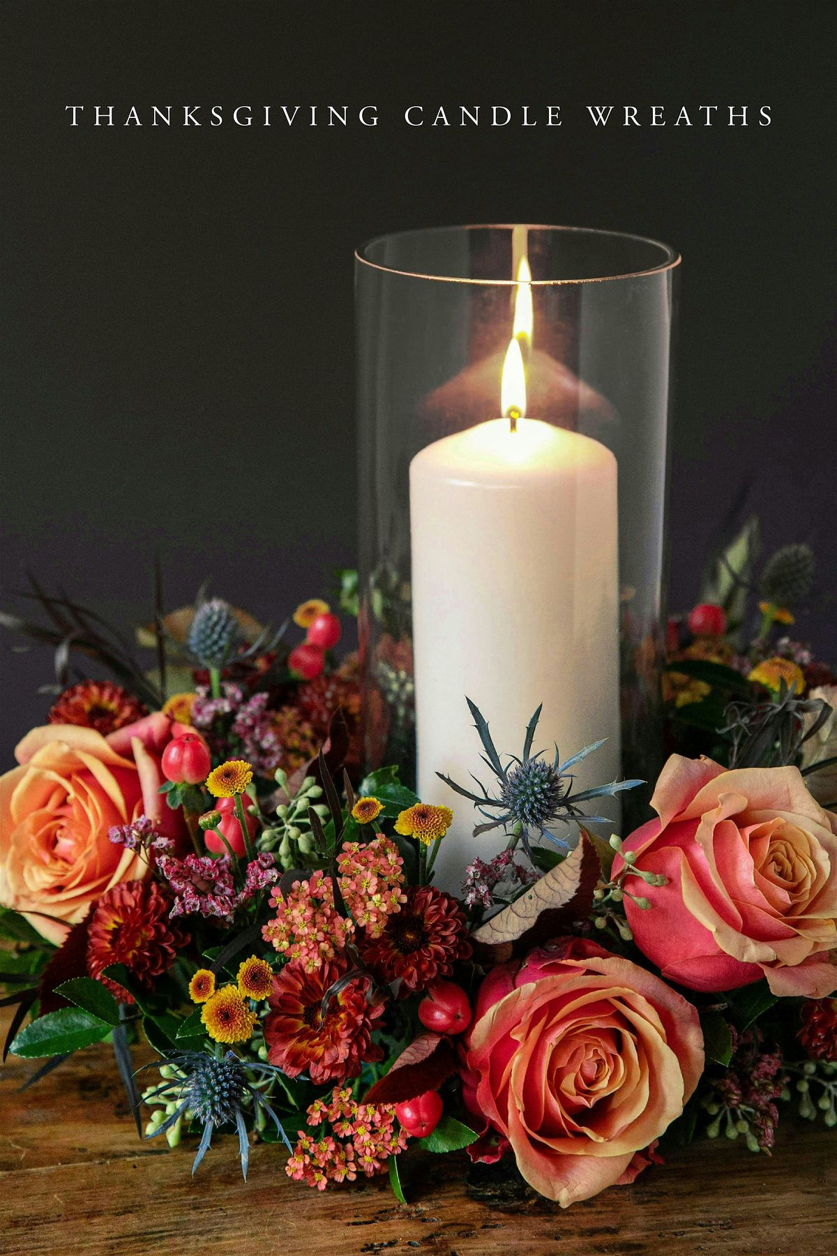 Thanksgiving Floral Candlewreath