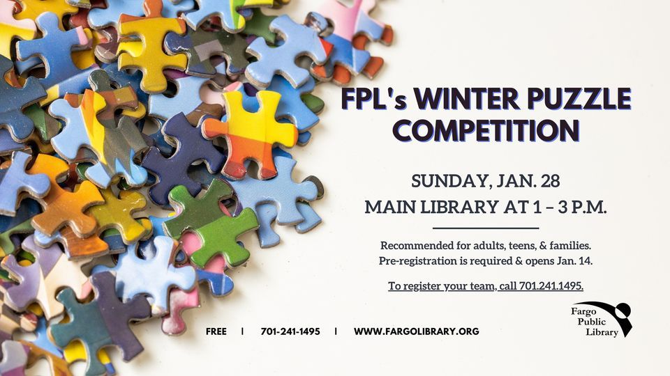 FPL Winter Puzzle Competition, Fargo Public Library, 28 January 2024