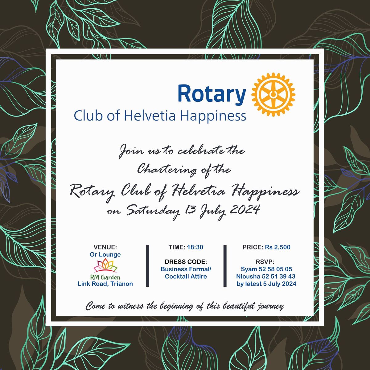 Rotary Club of Helvetia Happiness Charter Night