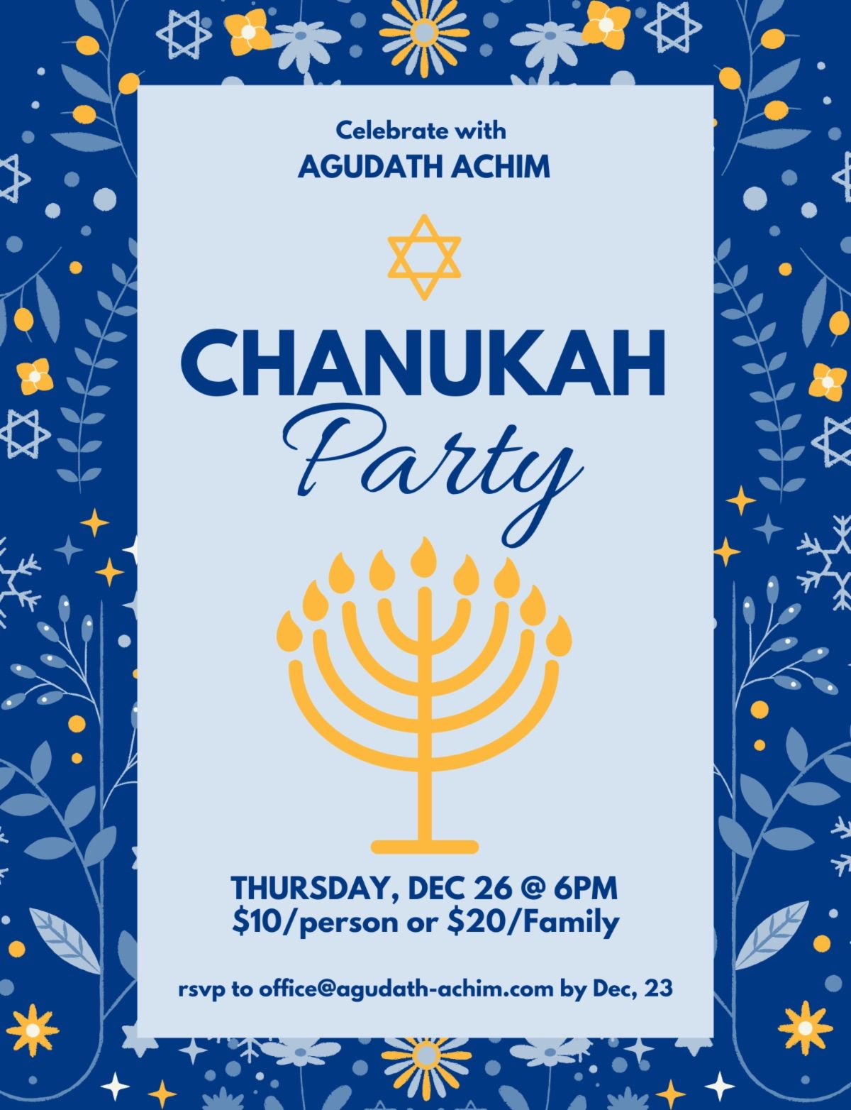 Agudath Achim Chanukah Party! 