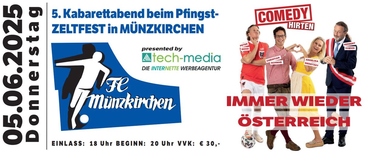 5. Kabarettabend beim PfingstZELTFEST 2025 - COMEDY HIRTEN - Immer wieder \u00d6sterreich