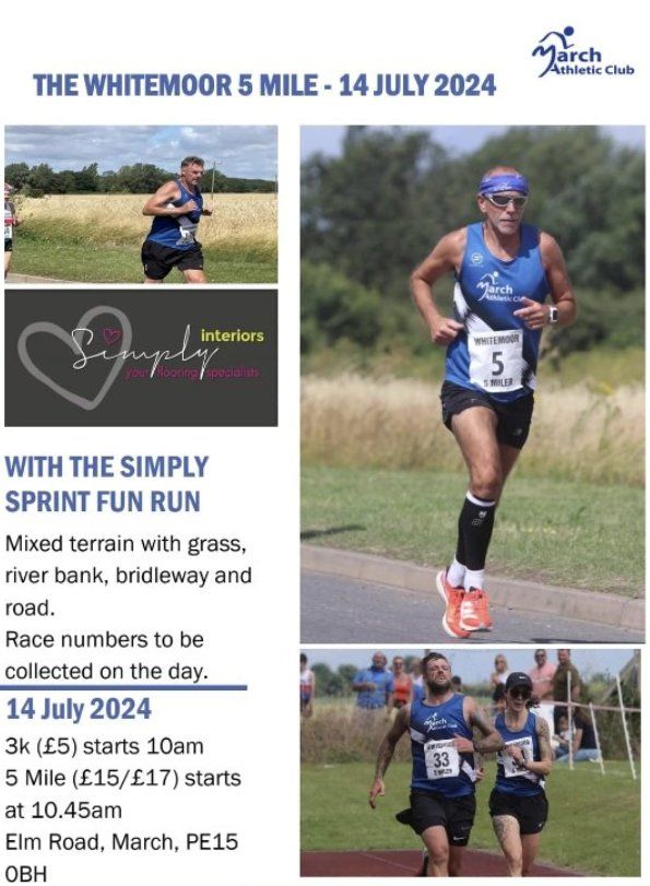 Whitemoor 5 Miler & Simply Sprint (Fun Run)