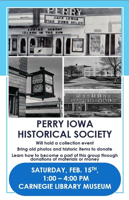 Perry Iowa Historical Society Collection Event