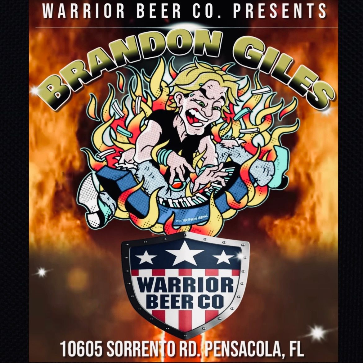 Brandon Giles live at Warrior Beer Co. 6:30-10:30pm