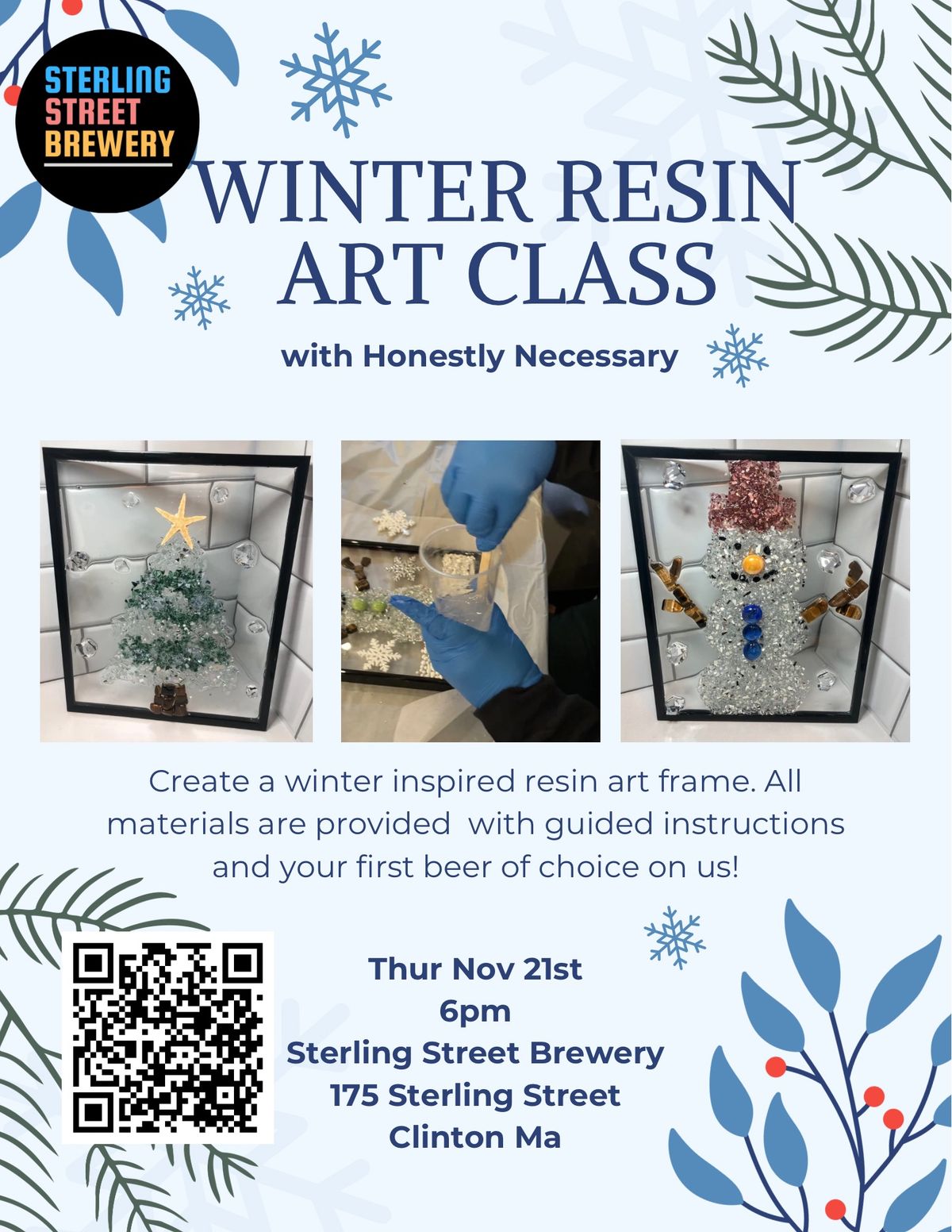 Winter Resin Art Class at Sterling Street Brewery