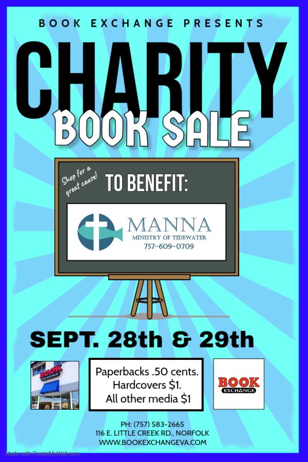 Book Exchange Charity Sale to Benefit the Manna Ministry of Tidewater