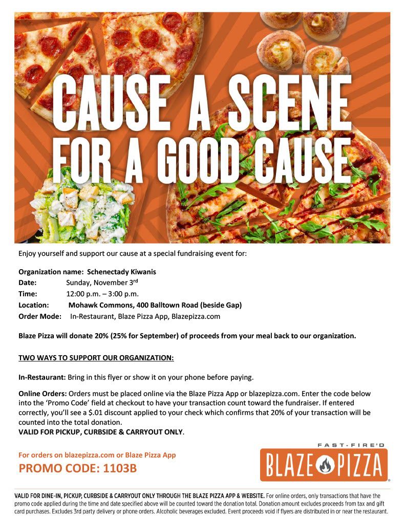 Blaze Pizza Fundraiser