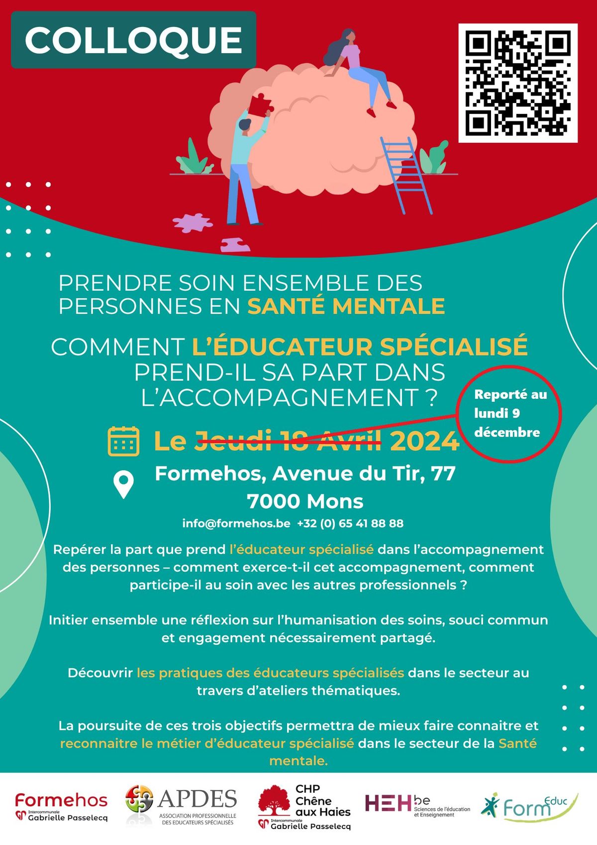 Colloque Prendre Soin en sant\u00e9 mentale - le r\u00f4le de l'Educateur Sp\u00e9cialis\u00e9