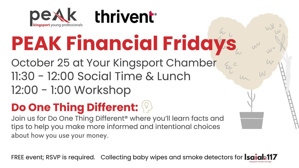 PEAK Financial Fridays | Do One Thing Different  