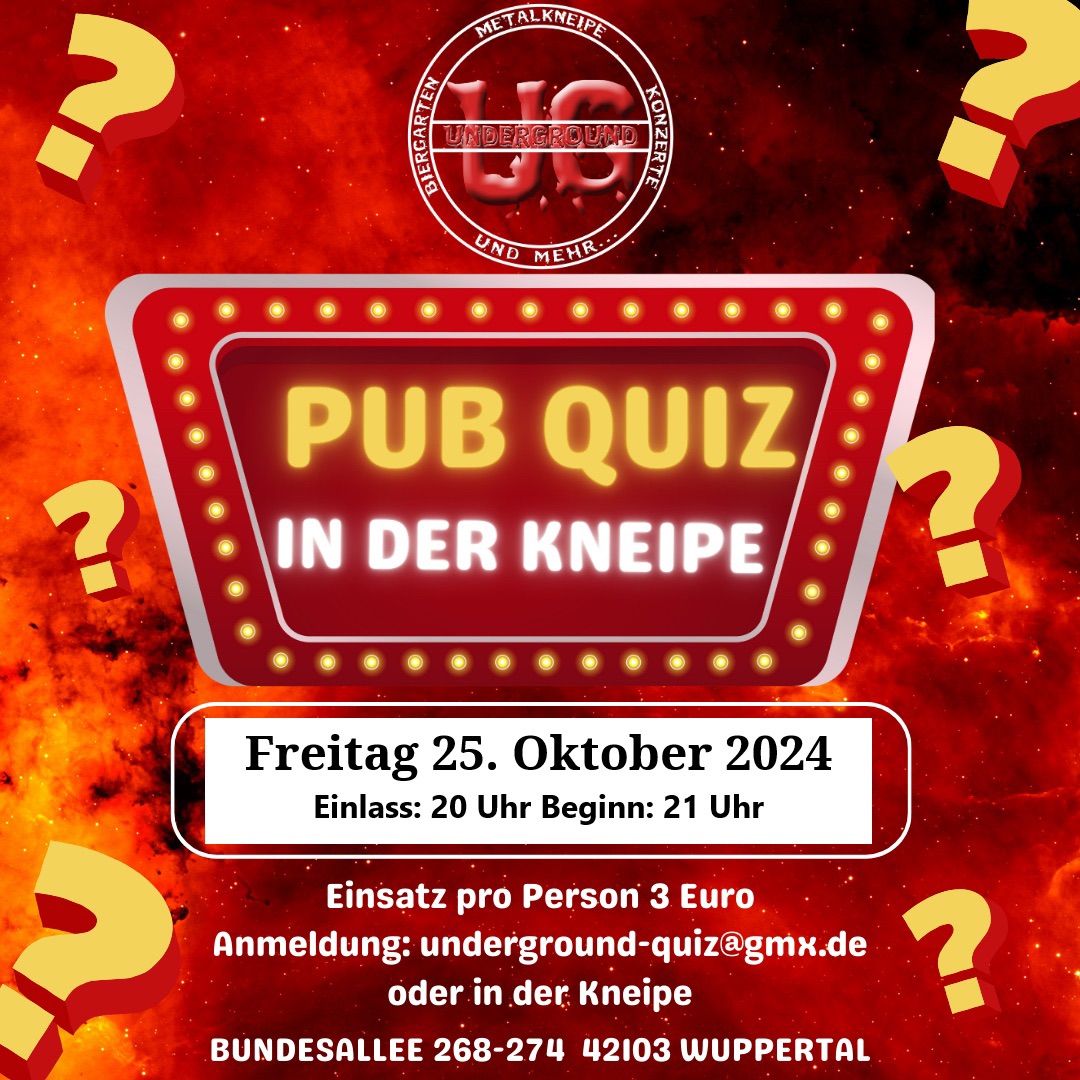 Undergroud PUB QUIZ (in der Kneipe) 