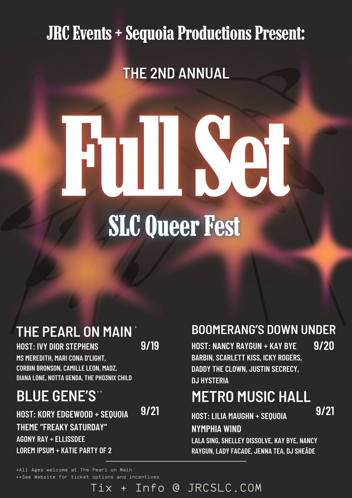 Full Set Fest 2024 - SLC Queer Fest @ The Pearl On Main (Midvale)