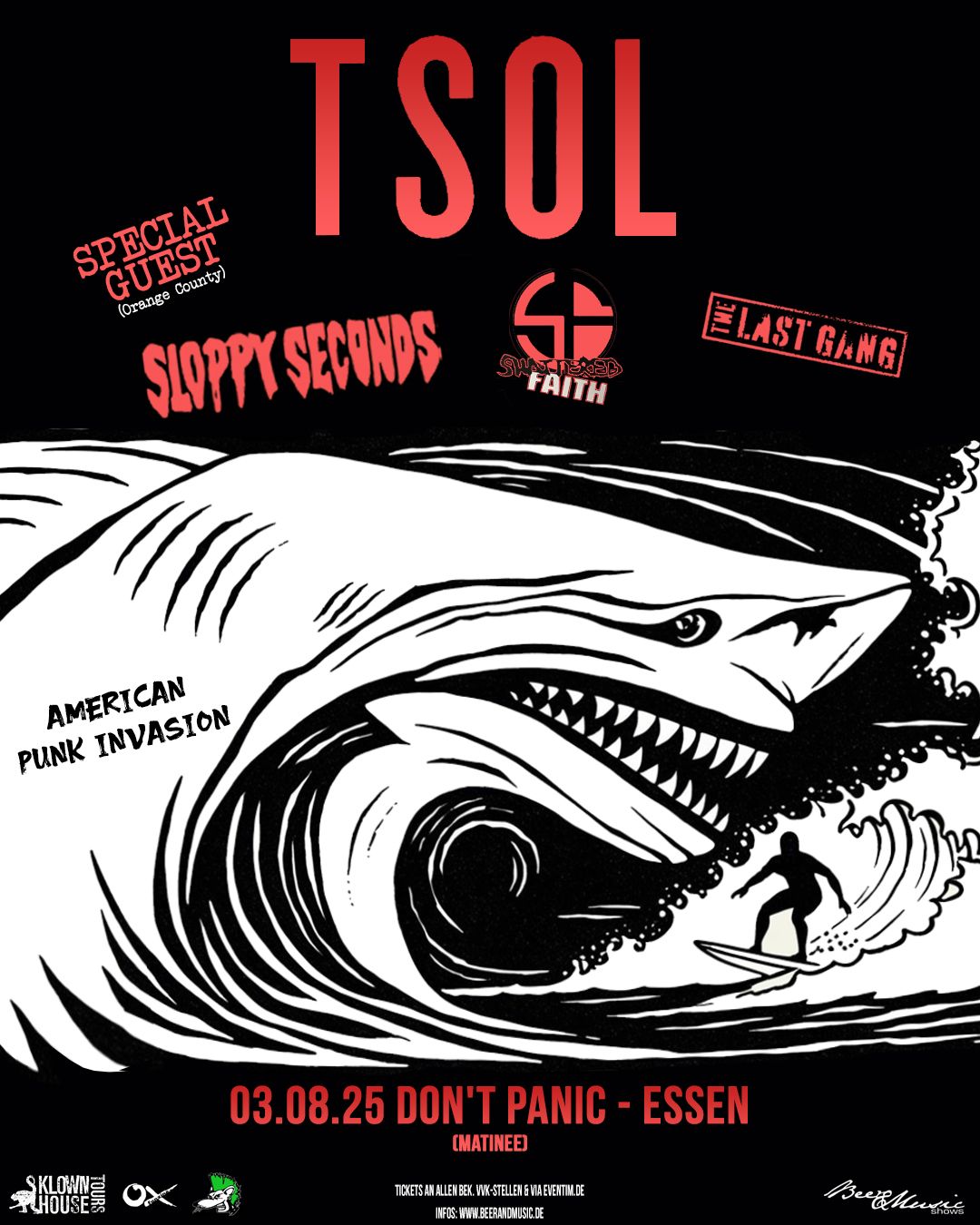 TSOL & Special Guest & SLOPPY SECONDS & SHATTERED FAITH & THE LAST GANG - Don't Panic Essen