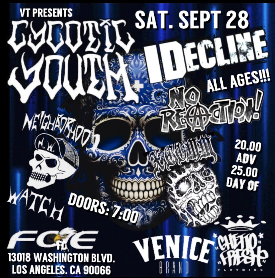 CYCOTIC YOUTH, IDECLINE ,NEIGHBORHOOD WATCH, NO REACTION, X-COMM