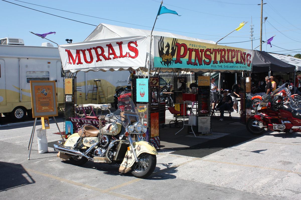 Letterfly Pinstriping at Thunder Beach Motorcycle Rally - Crossroads Venue