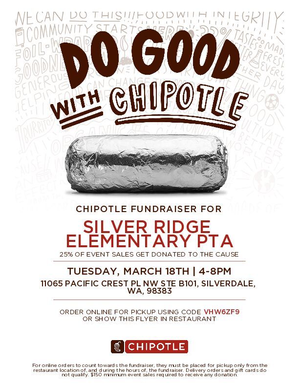 Chipotle Fundraiser for Silver Ridge Elementary School of the Arts