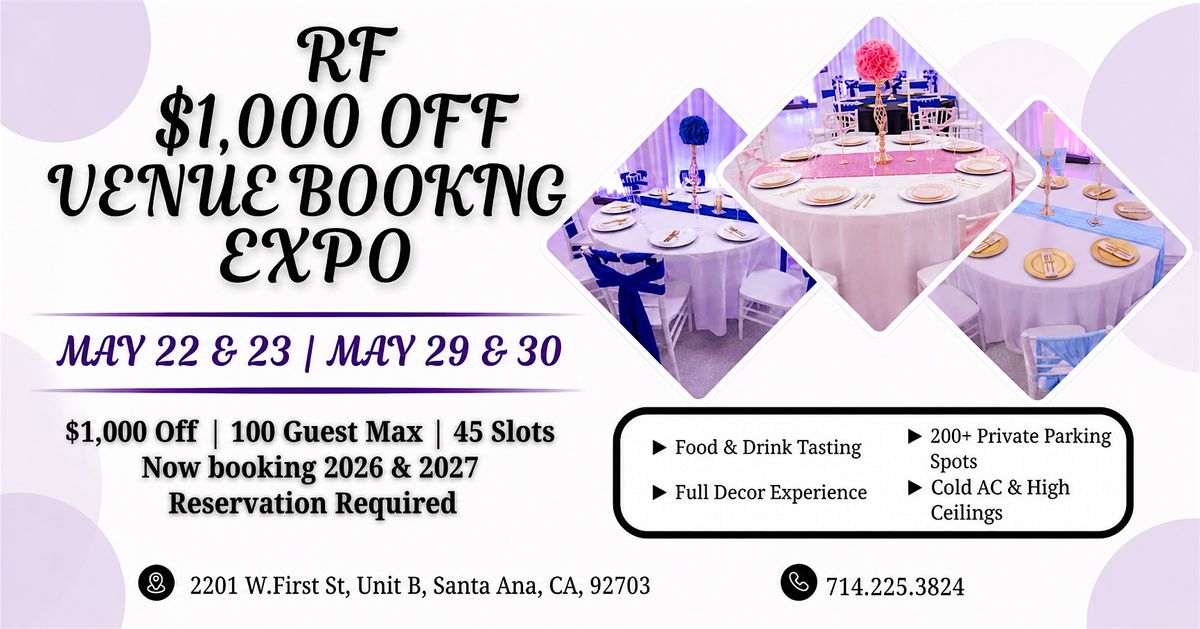 THE RF $1000 OFF VENUE BOOKING EXPO