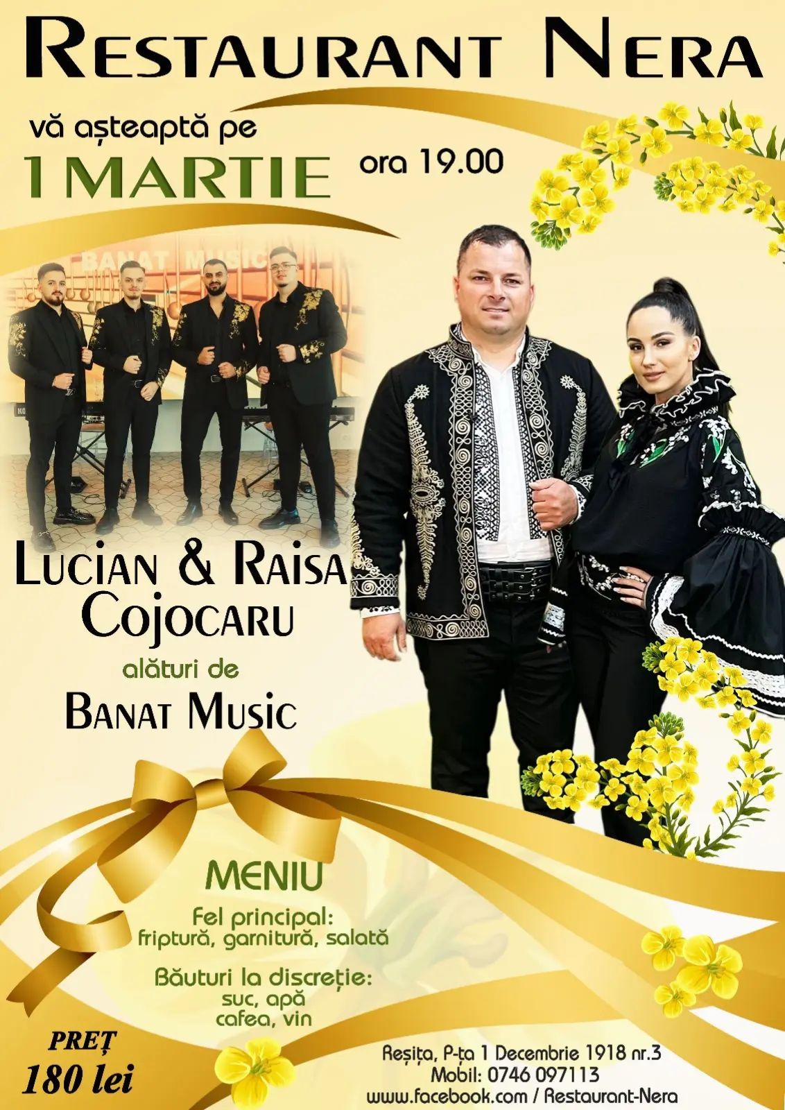 S\u0103rb\u0103torim "M\u0103r\u021bi\u0219orul" la Restaurant-Nera cu Lucian&Raisa Cojocaru si Forma\u021bia Banat Music!