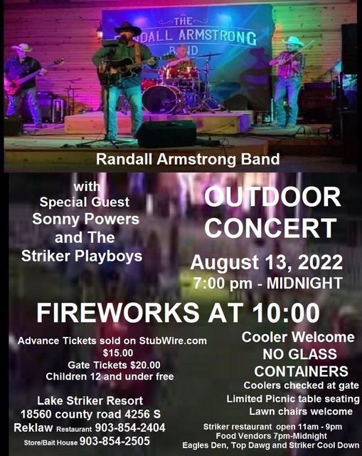 Outdoor Concert - Randall Armstrong Band and Sonny Powers & The Striker Play Boys