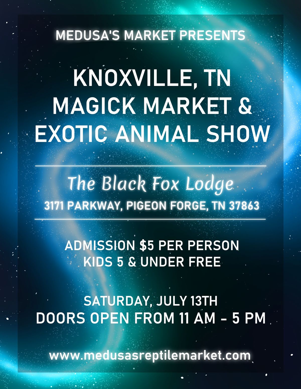 Knoxville\/Pigeon Forge, TN Magick Market & Exotic Animal Show