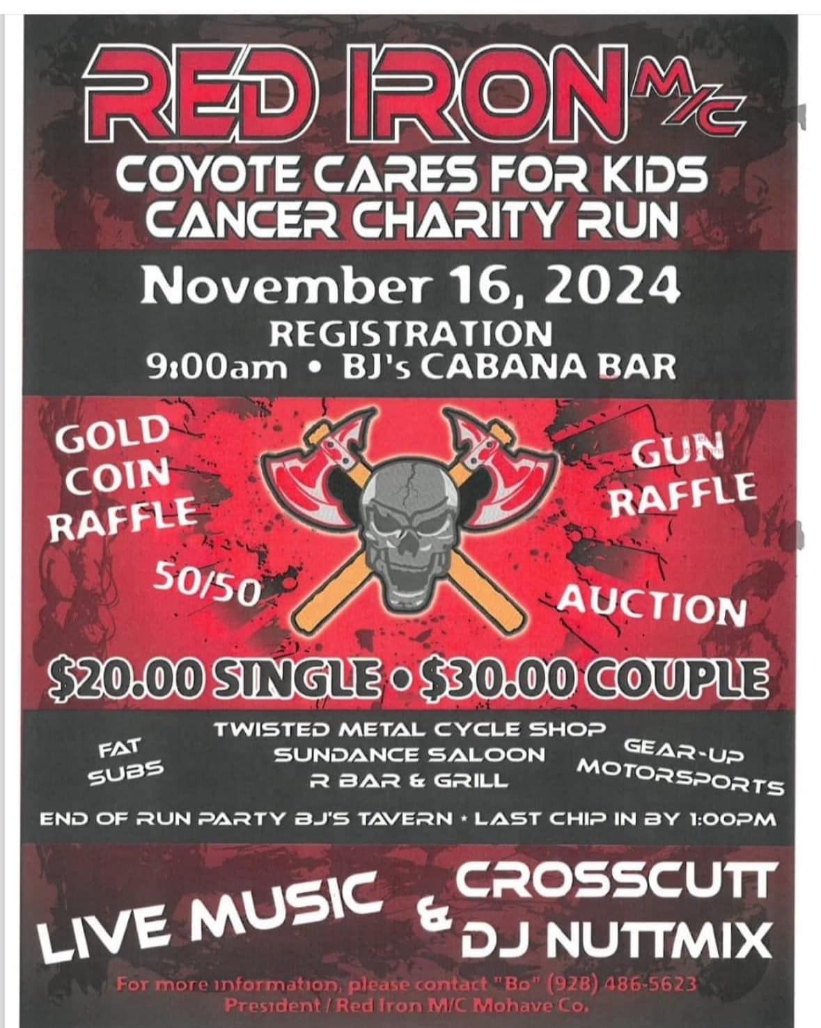 Coyote Cares for Kids Poker Charity Run Sat. Nov 16th 2024!