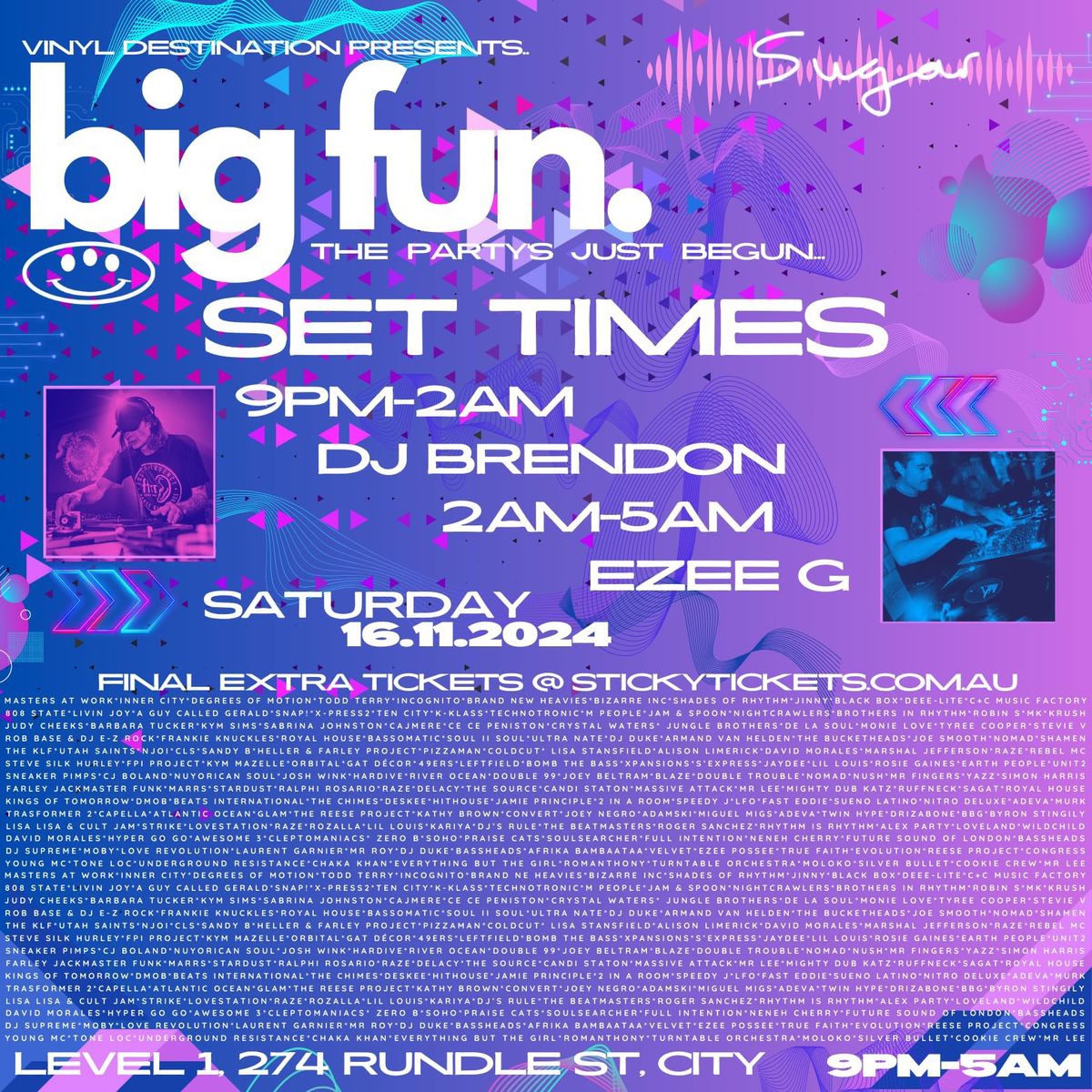 VINYL DESTINATION presents "BIG FUN" (the party's just begun) BONUS TICKET DROP