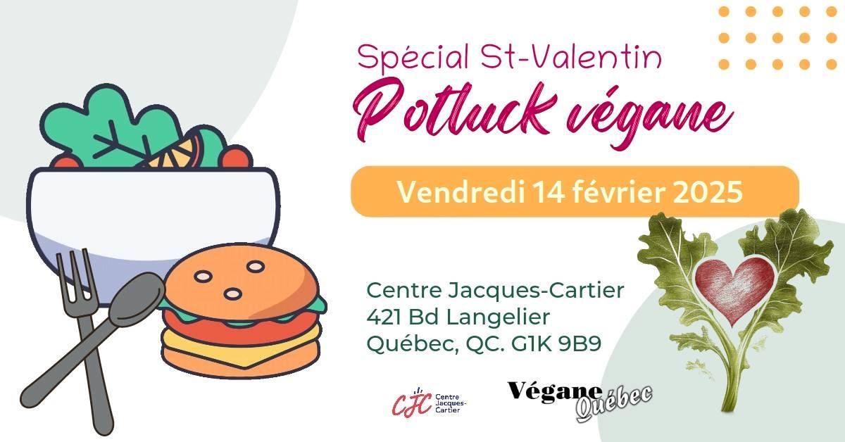 Potluck v\u00e9gane mensuel le vendredi 14 f\u00e9vrier 2025