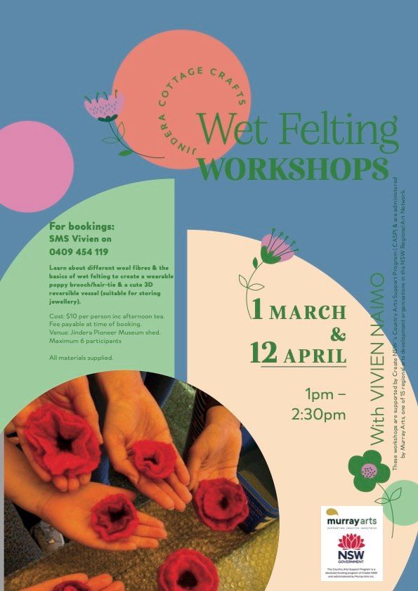 Jindera Cottage Crafts Group Wet felting workshops