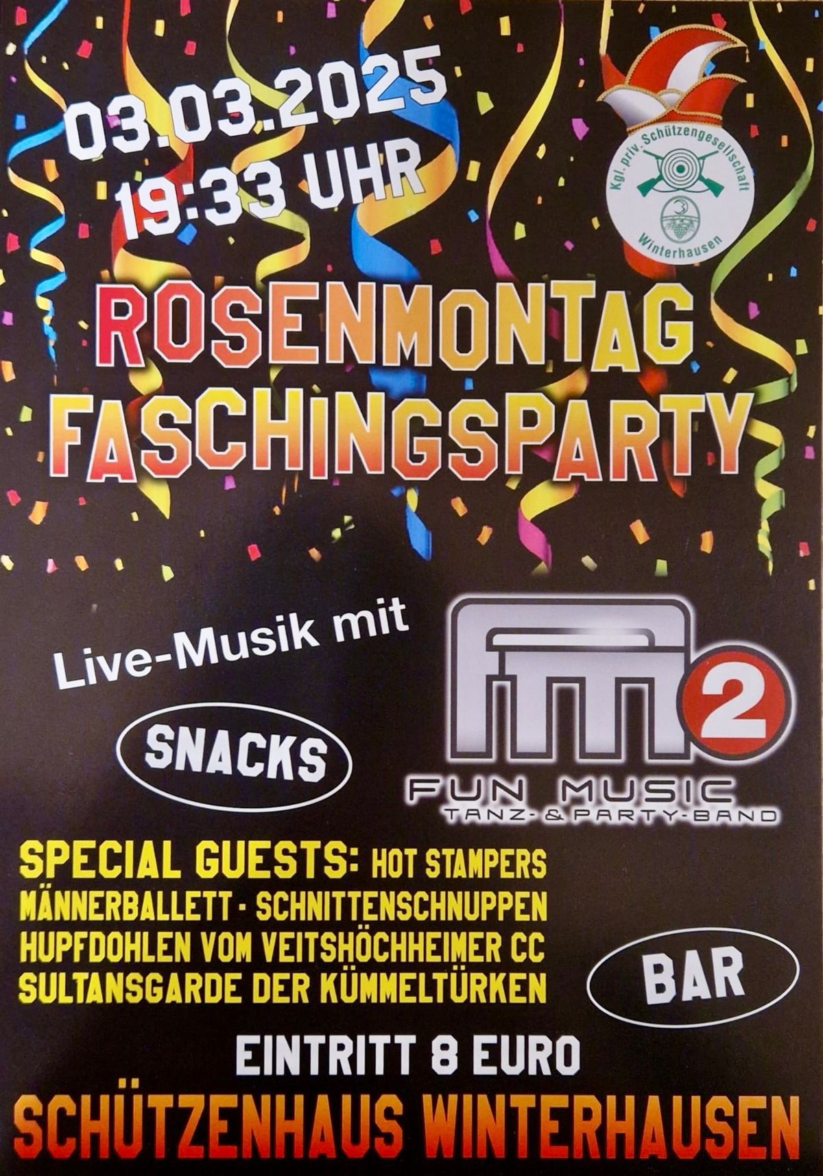 Rosenmontags Faschingsparty 2025 mit Funmusic