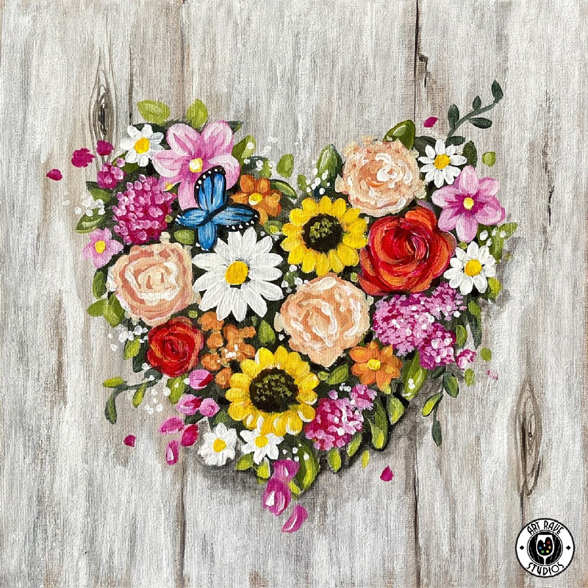 Farmhouse Flowers Canvas Paint and Sip