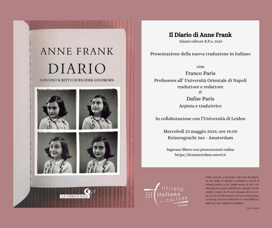 Il Diario di Anna Frank - Presentazione della nuova traduzione in italiano 