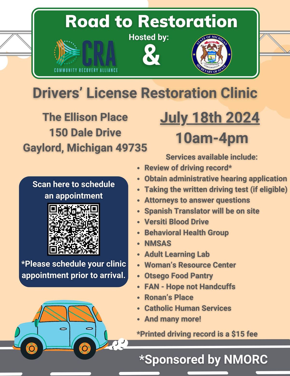 Road to Restoration - Drivers' License Restoration Clinic in Gaylord