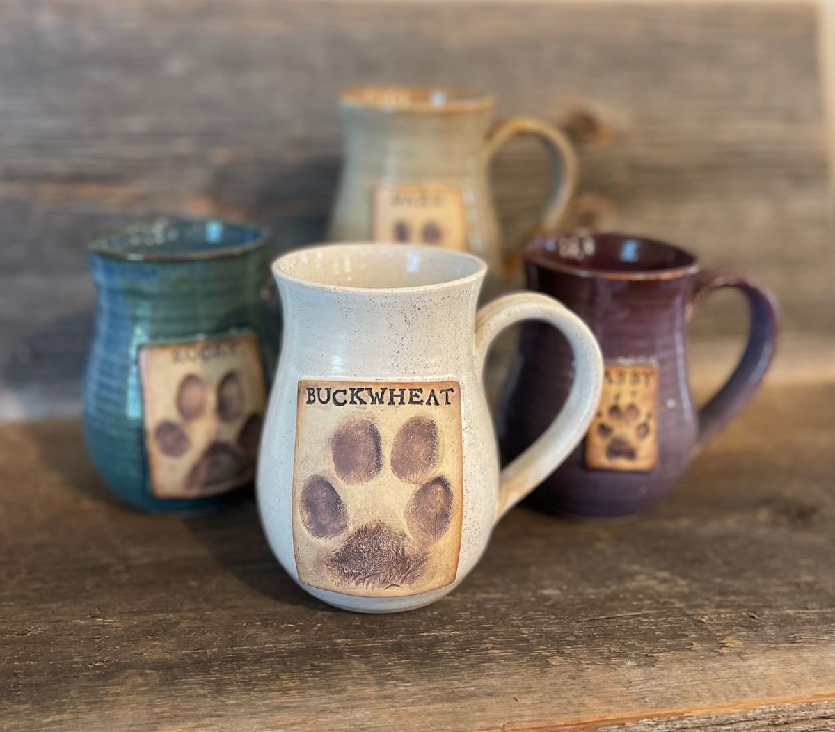 Paw Print Mugs at End of the Leash