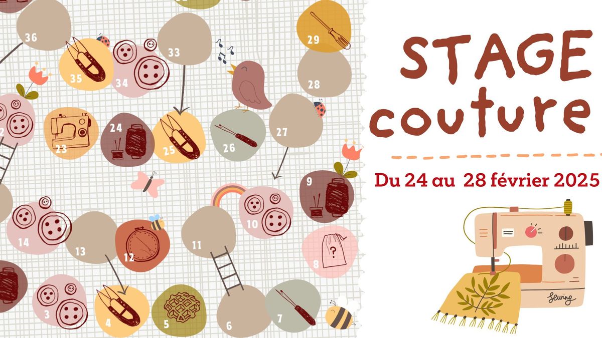 STAGE couture \/\/ Du lundi 24 f\u00e9vrier au vendredi 28 f\u00e9vrier