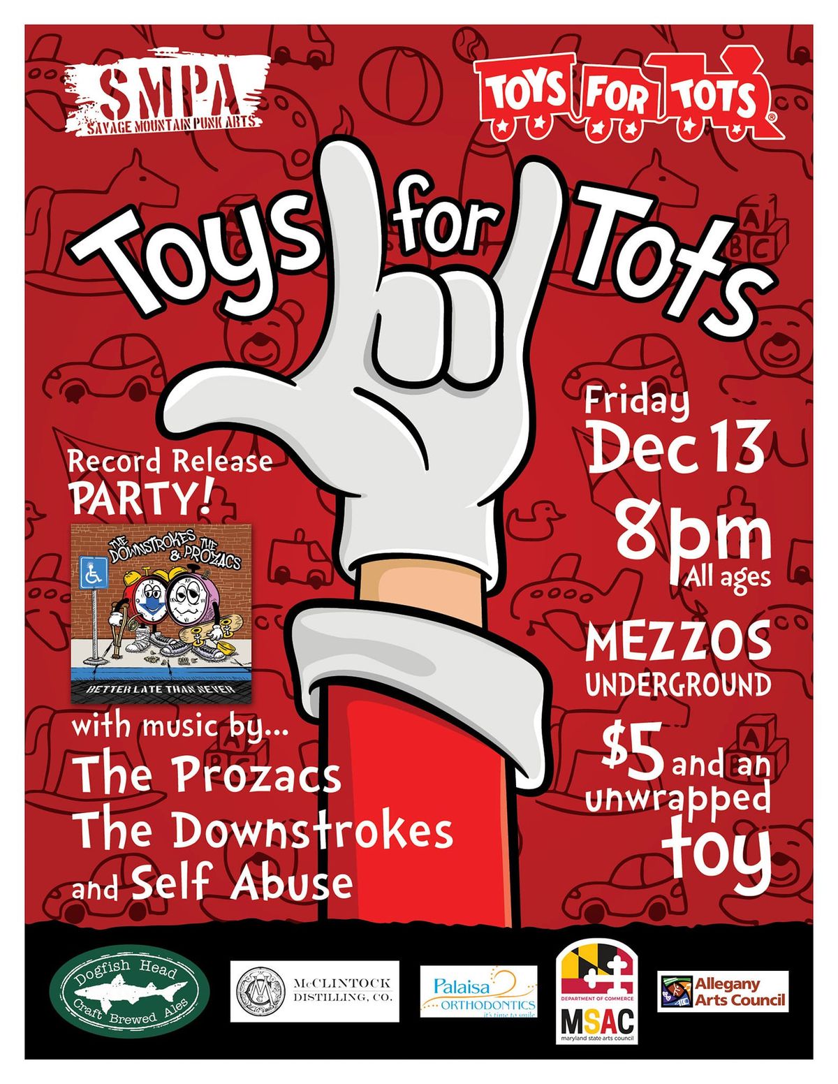 SMPA Toys for Tots Benefit plus Downstrokes\/Prozacs Split LP Release