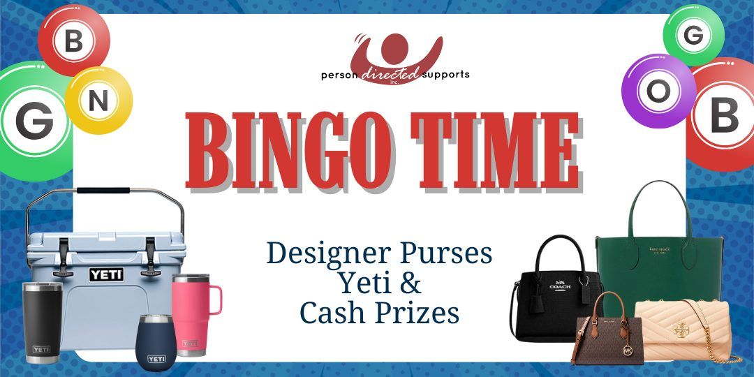 Person Directed Supports Designer Bag, Yeti and Cash BINGO