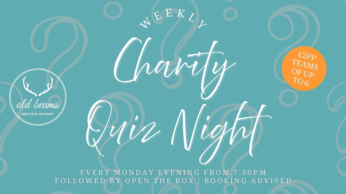 Monday Charity Quiz Night in aid of Willen Hospice